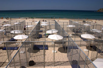 Gregor Schneider’s 21 beach cells 2007 on Sydney’s Bondi Beach