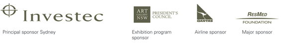 Principal sponsor Sydney: Investex. Exhibition program sponsor: AGNSW President's Council. Airline sponsor: Qantas. Major sponsor: RedMed Foundation