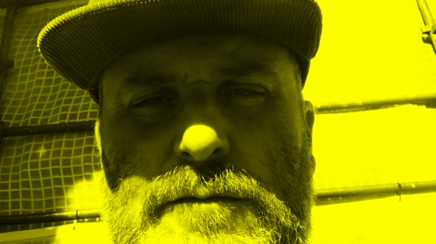 Down angle selfie of person in a cord cap